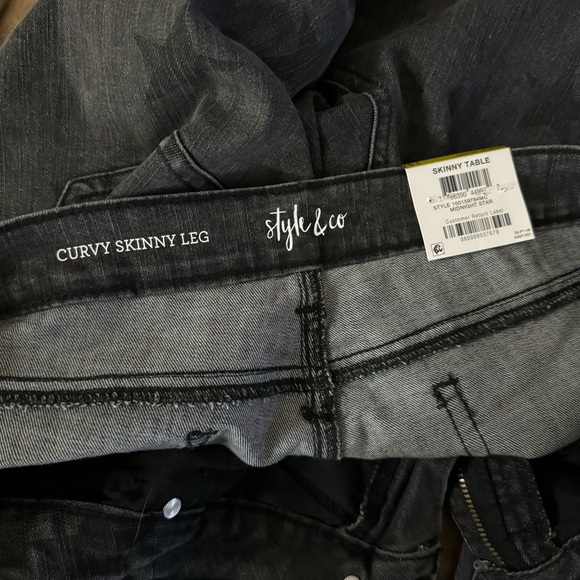 Style & Co Curvy Skinny Leg Jeans Midnight Star Dark Gray Wash NWT - Picture 9 of 9